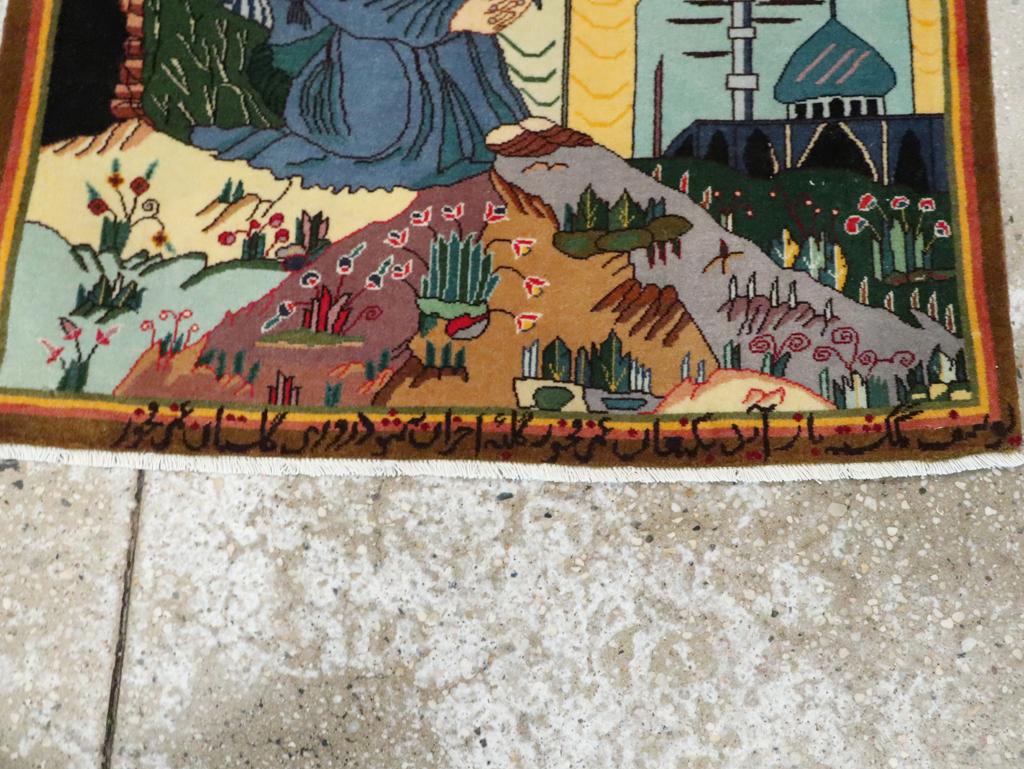 Vintage Persian Tabriz Pictorial Rug, No.28105 - Gss