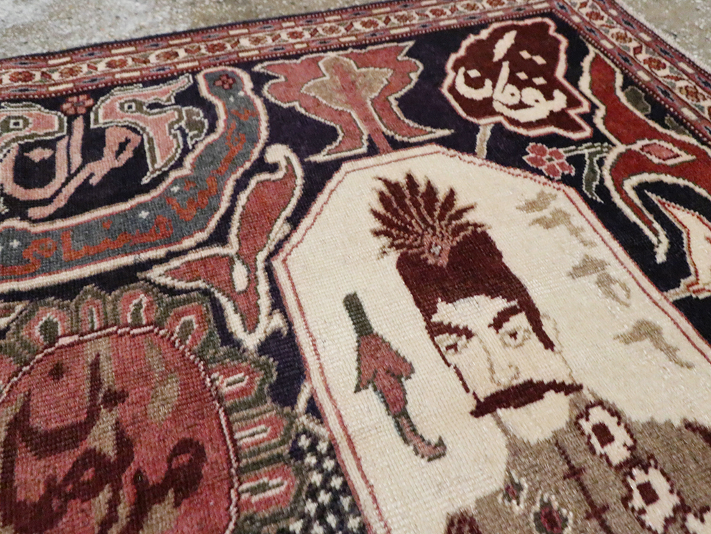 Vintage Persian Tabriz Pictorial Rug, No.28106 - Gss