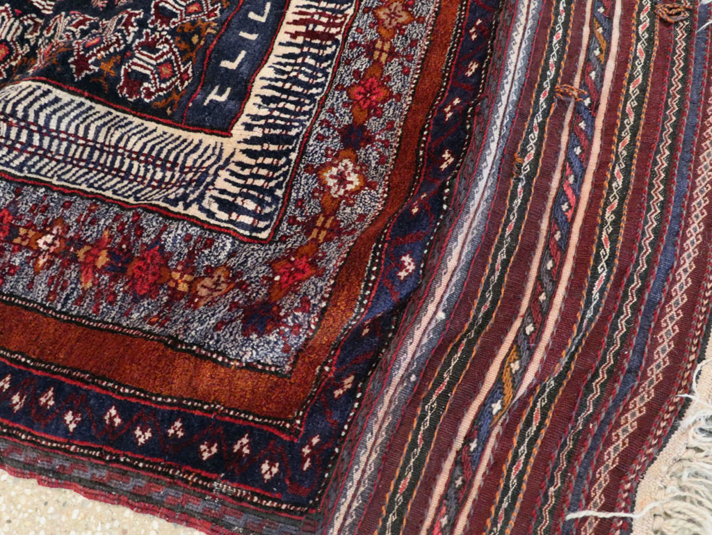 Vintage Persian Baluch Pictorial Square Rug, No.28120 - Gss