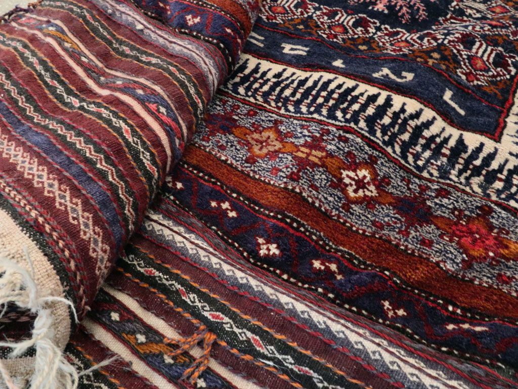 Vintage Persian Baluch Pictorial Square Rug, No.28120 - Gss