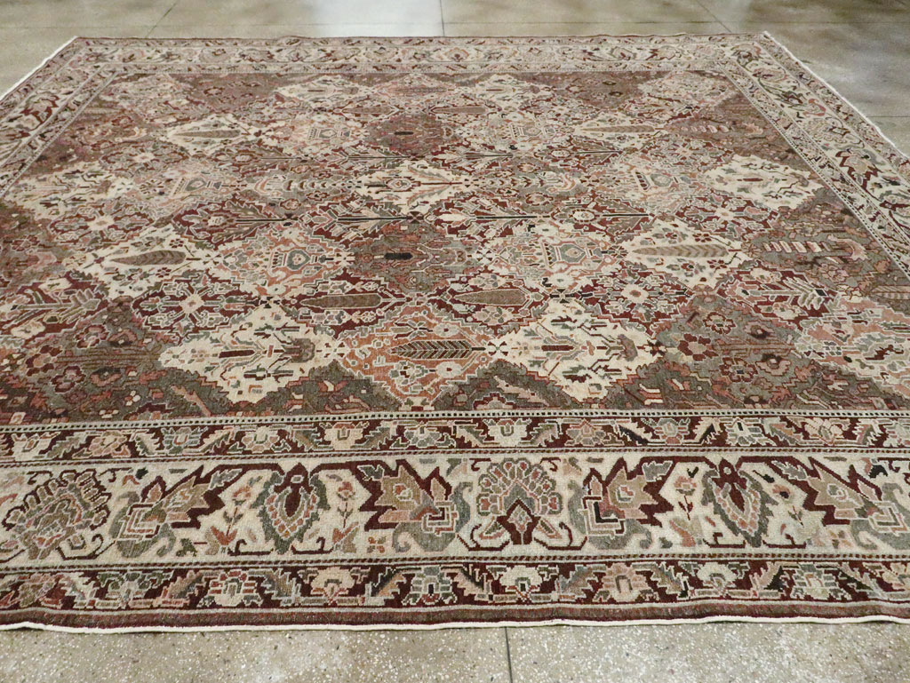 Antique Persian Square Bakhtiari Carpet, No.28122 - Gss