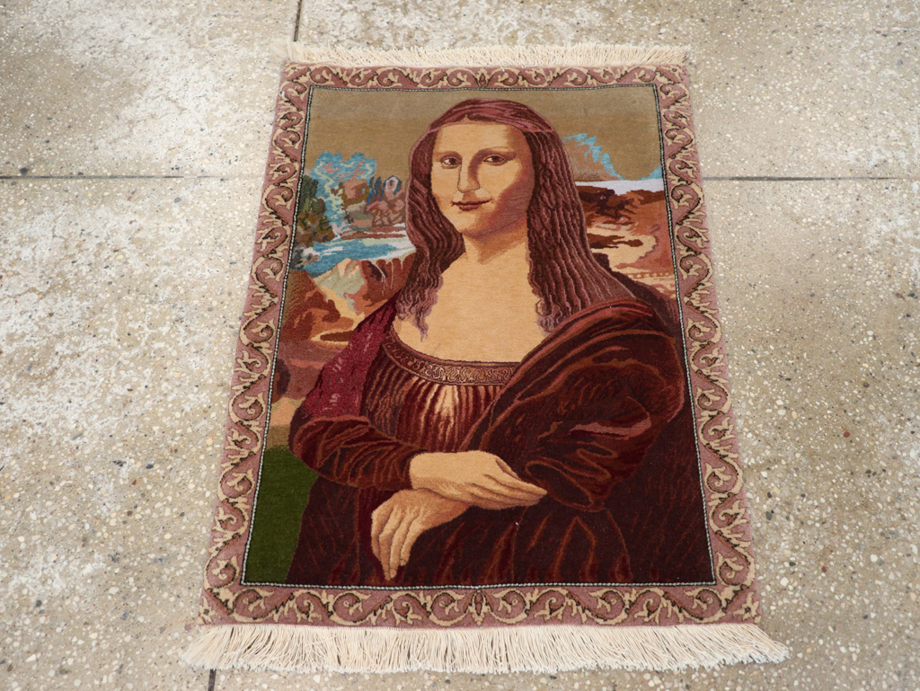 Vintage Persian Tabriz Pictorial Rug, No.28131 - Gss