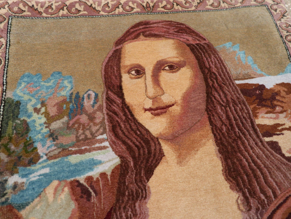 Vintage Persian Tabriz Pictorial Rug, No.28131 - Gss