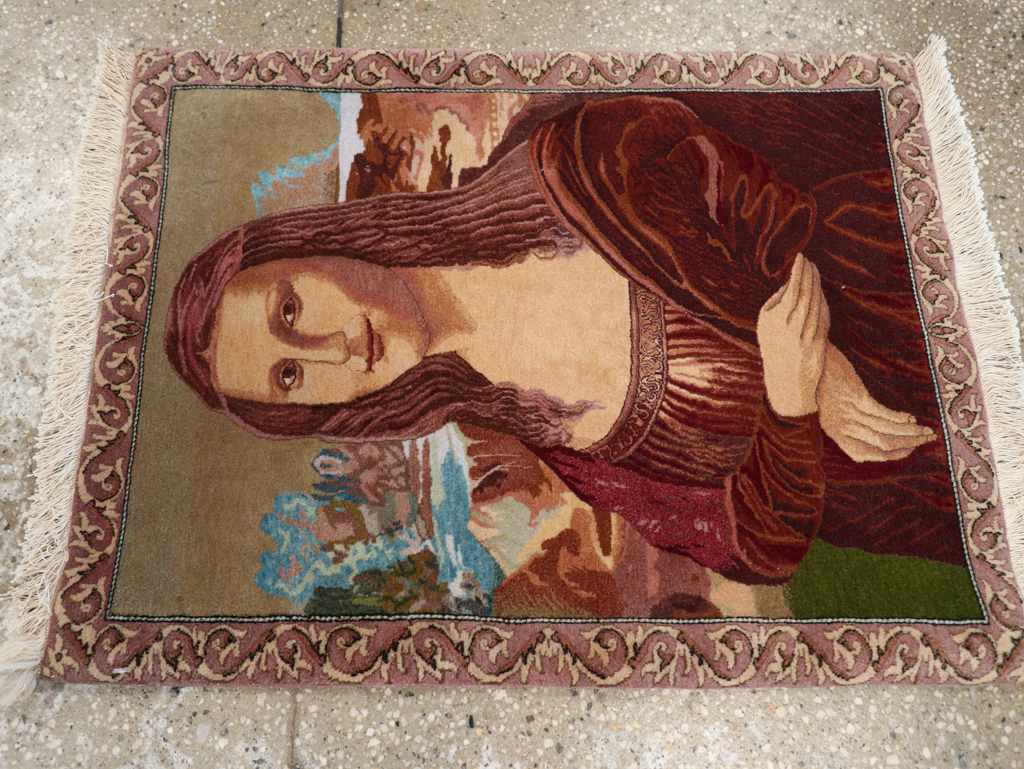 Vintage Persian Tabriz Pictorial Rug, No.28131 - Gss