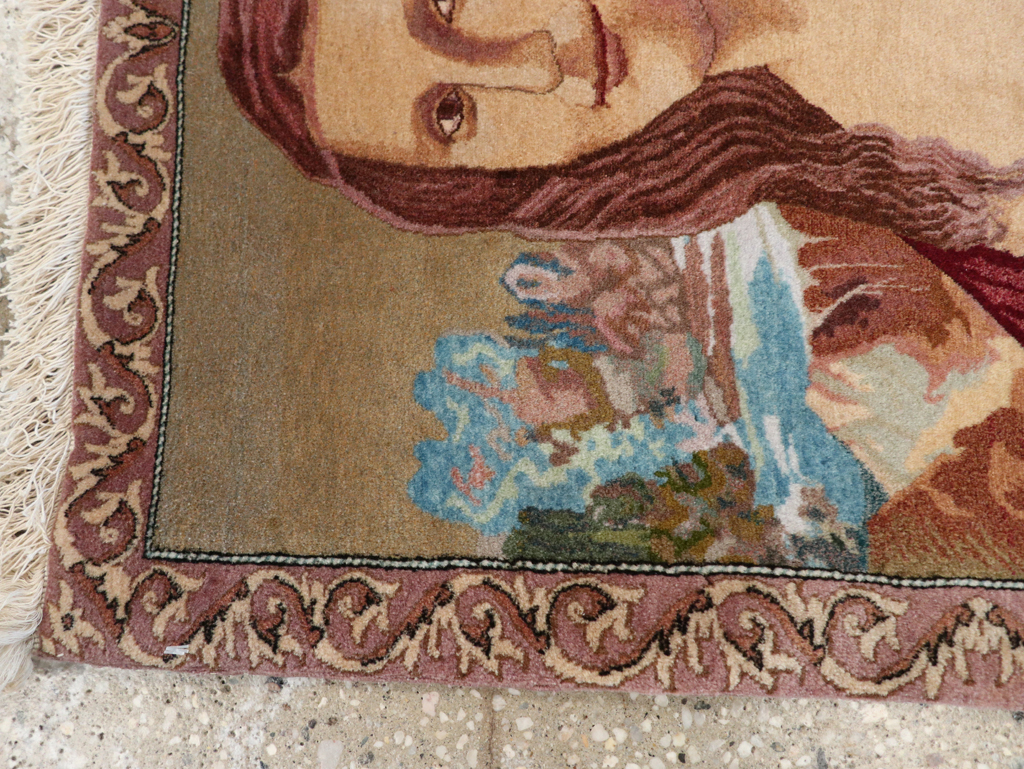 Vintage Persian Tabriz Pictorial Rug, No.28131 - Gss