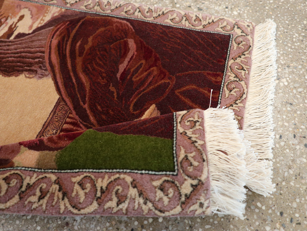 Vintage Persian Tabriz Pictorial Rug, No.28131 - Gss