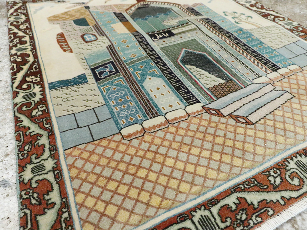 Vintage Persian Pictorial Tabriz Rug, No.28135 - Gss