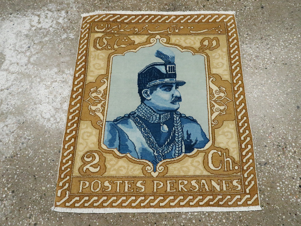 Vintage Persian Tabriz Pictorial Rug, No.28137 - Gss