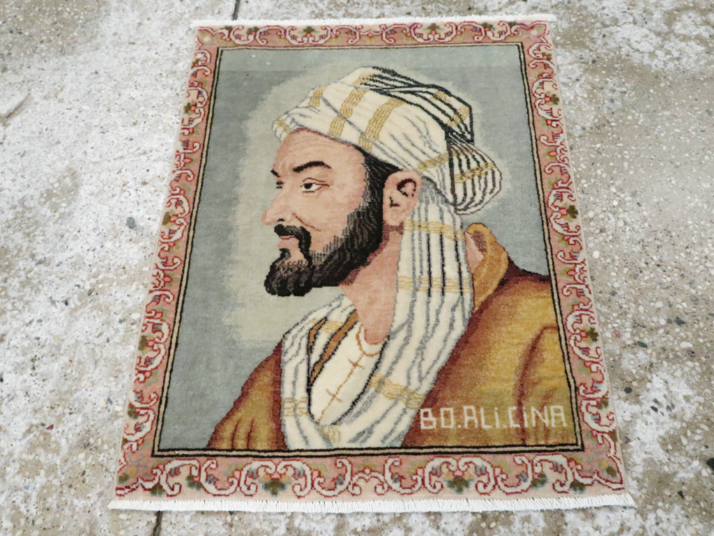 Vintage Persian Tabriz Pictorial Rug, No.28138 - Gss