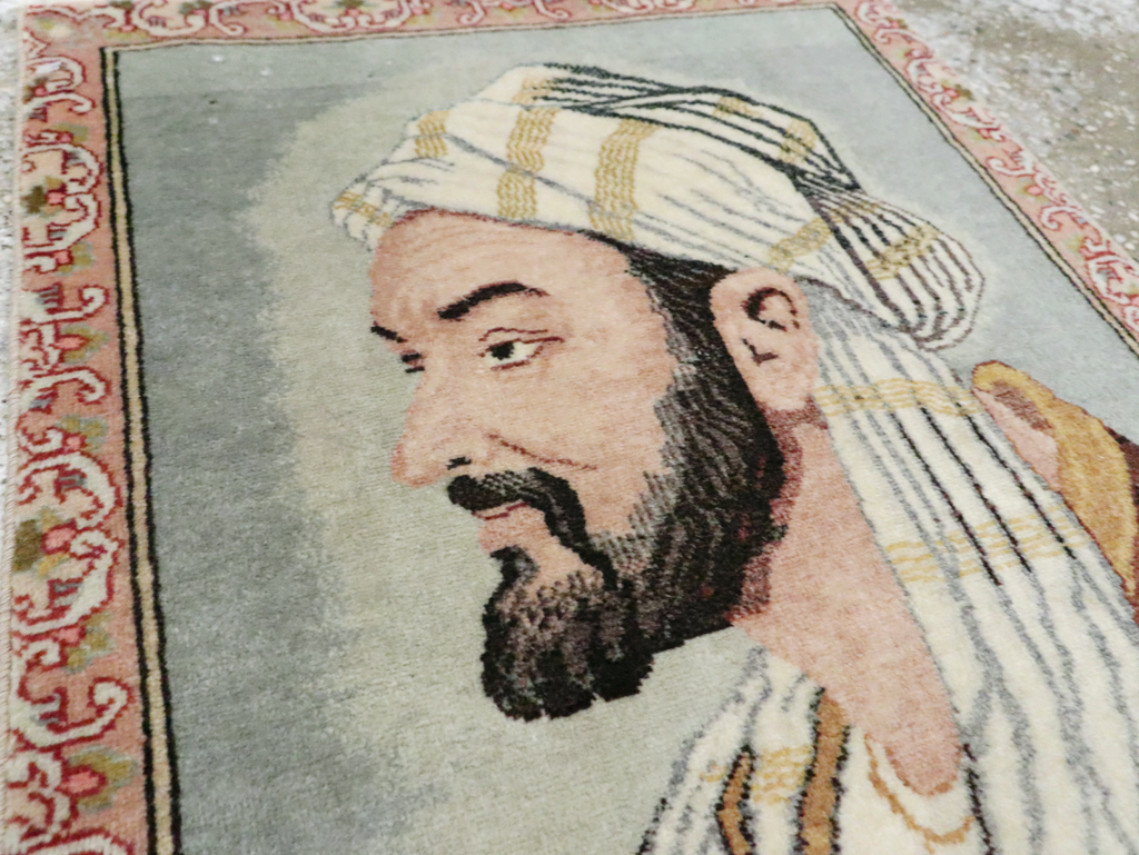 Vintage Persian Tabriz Pictorial Rug, No.28138 - Gss