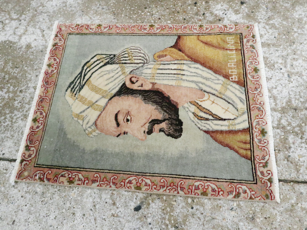 Vintage Persian Tabriz Pictorial Rug, No.28138 - Gss