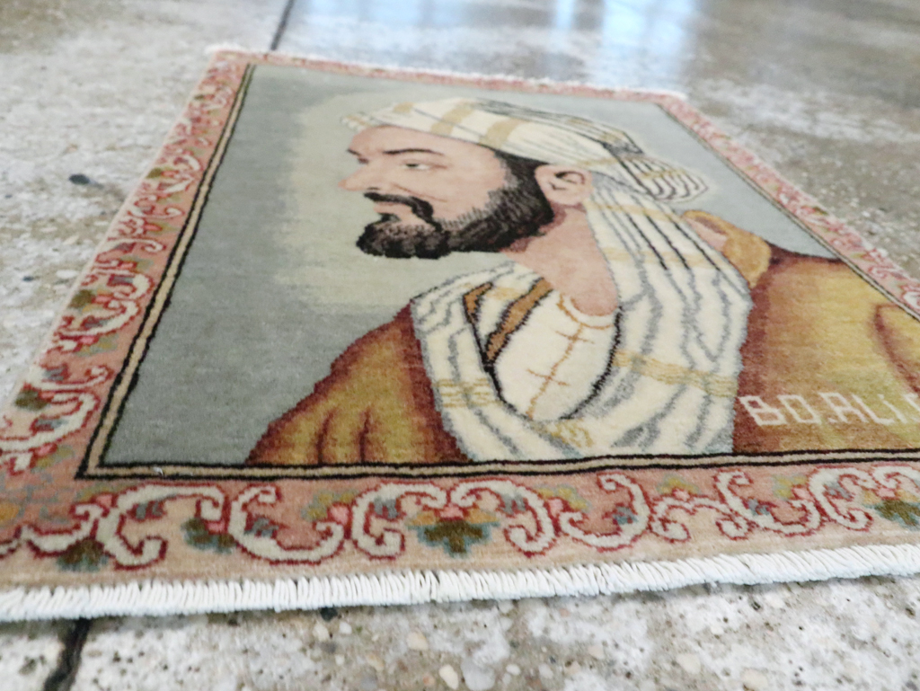 Vintage Persian Tabriz Pictorial Rug, No.28138 - Gss