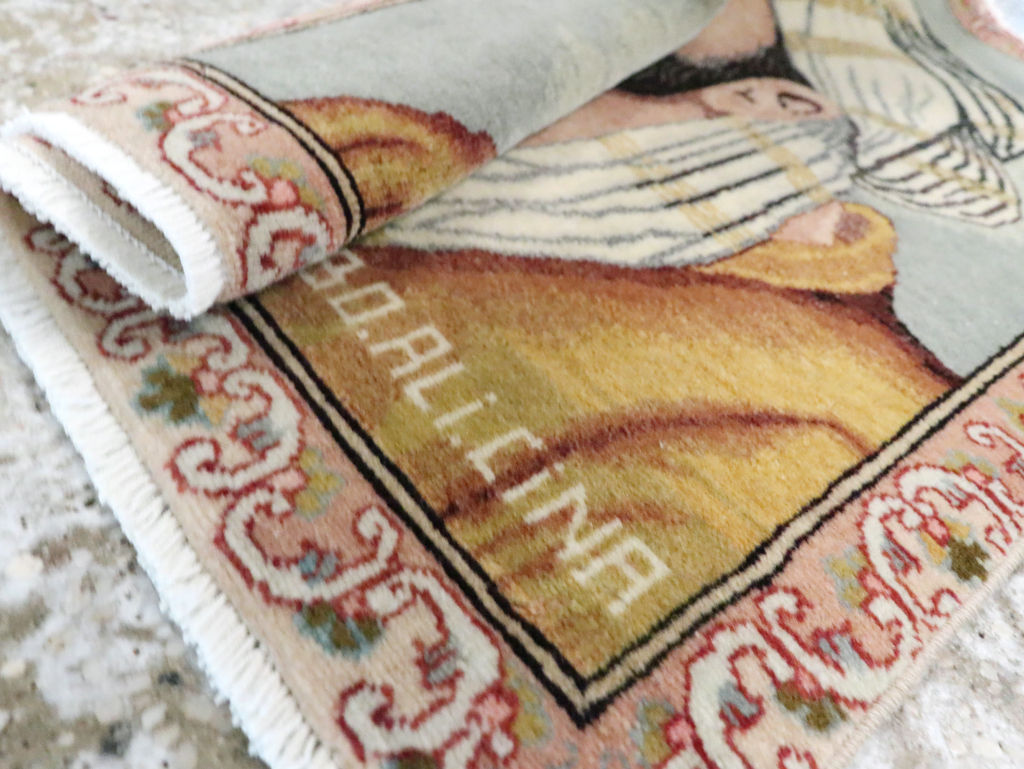 Vintage Persian Tabriz Pictorial Rug, No.28138 - Gss