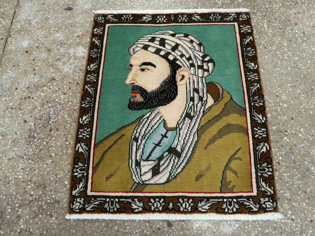 Vintage Persian Tabriz Pictorial Rug, No.28142 - Gss