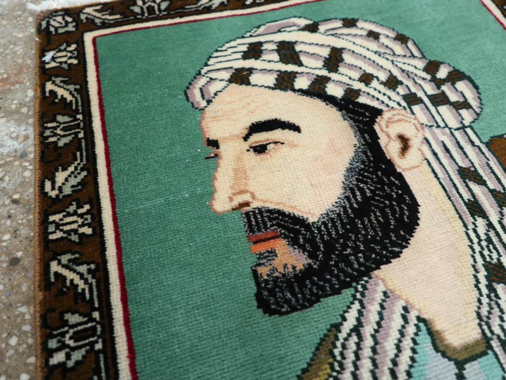 Vintage Persian Tabriz Pictorial Rug, No.28142 - Gss