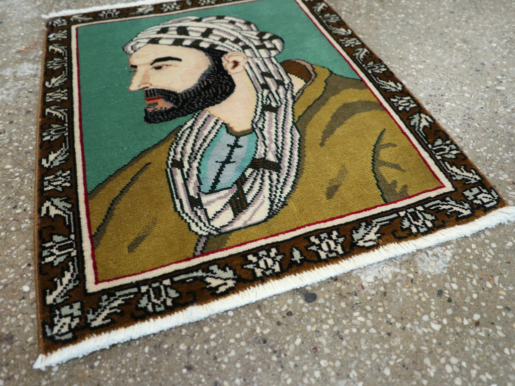 Vintage Persian Tabriz Pictorial Rug, No.28142 - Gss
