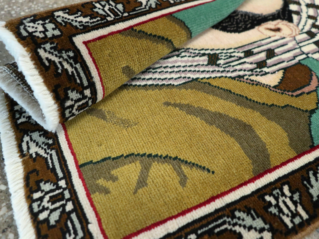 Vintage Persian Tabriz Pictorial Rug, No.28142 - Gss