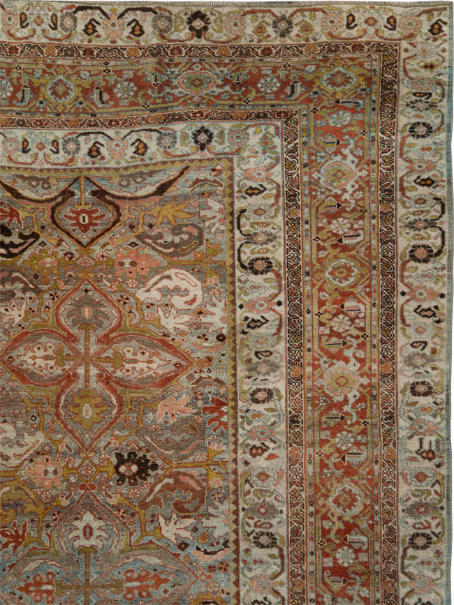 Antique Persian Bidjar Large Room Size Carpet, No.28160 - Gss
