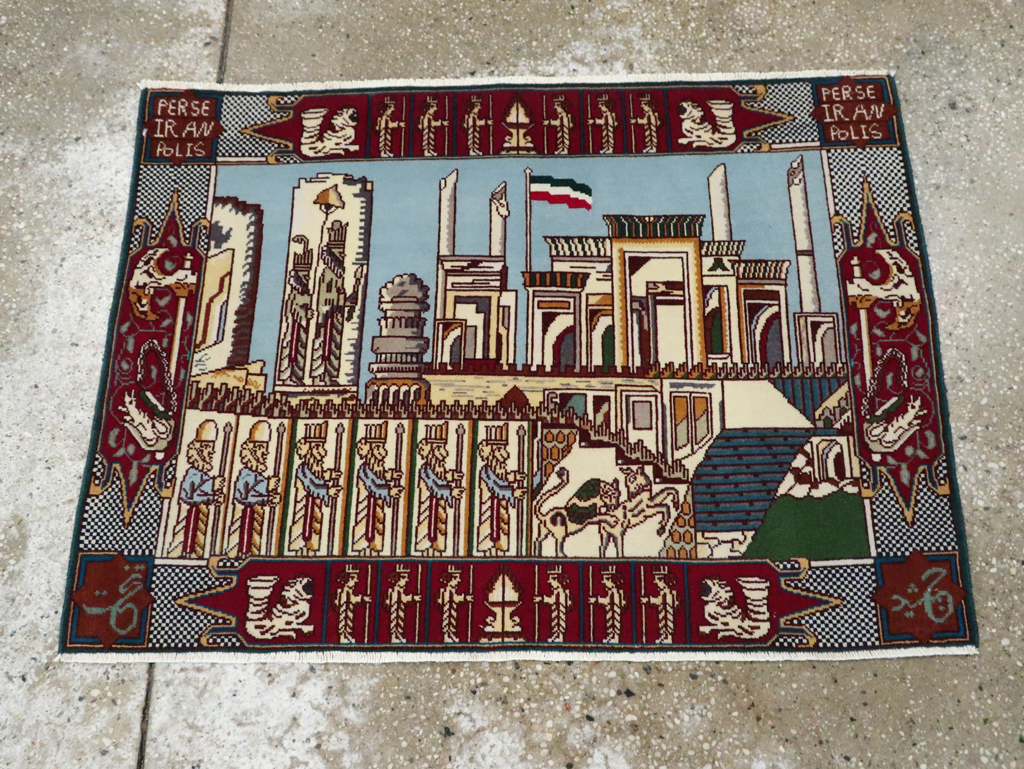 Vintage Persian Tabriz Pictorial Rug (Pair: 1 of 2), No.28163 - Gss