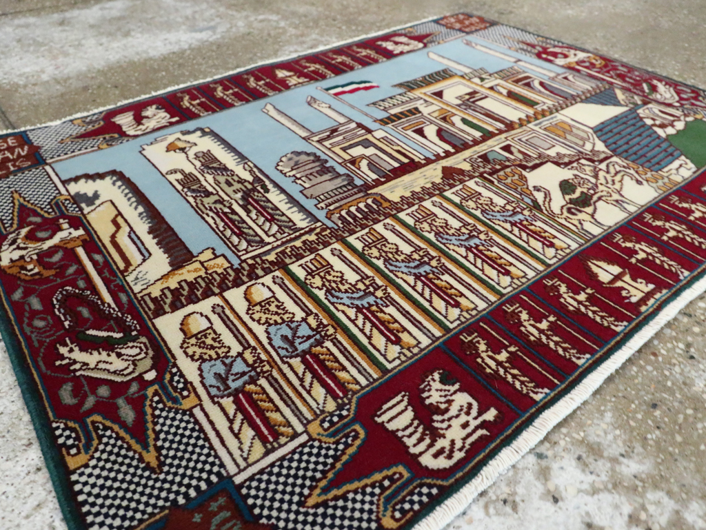 Vintage Persian Tabriz Pictorial Rug (Pair: 1 of 2), No.28163 - Gss