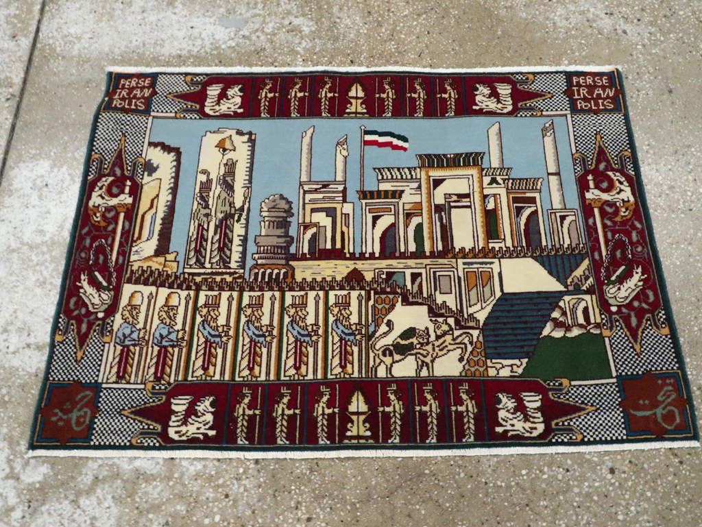 Vintage Persian Tabriz Pictorial Rug (Pair: 2 of 2), No.28164 - Gss