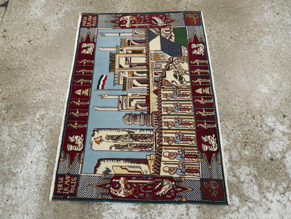 Vintage Persian Tabriz Pictorial Rug (Pair: 2 of 2), No.28164 - Gss