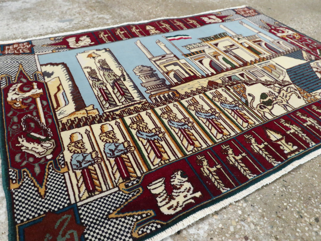 Vintage Persian Tabriz Pictorial Rug (Pair: 2 of 2), No.28164 - Gss