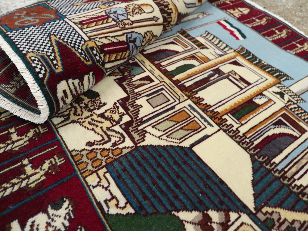 Vintage Persian Tabriz Pictorial Rug (Pair: 2 of 2), No.28164 - Gss