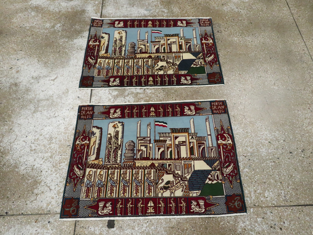 Vintage Persian Tabriz Pictorial Rug (Pair: 2 of 2), No.28164 - Gss