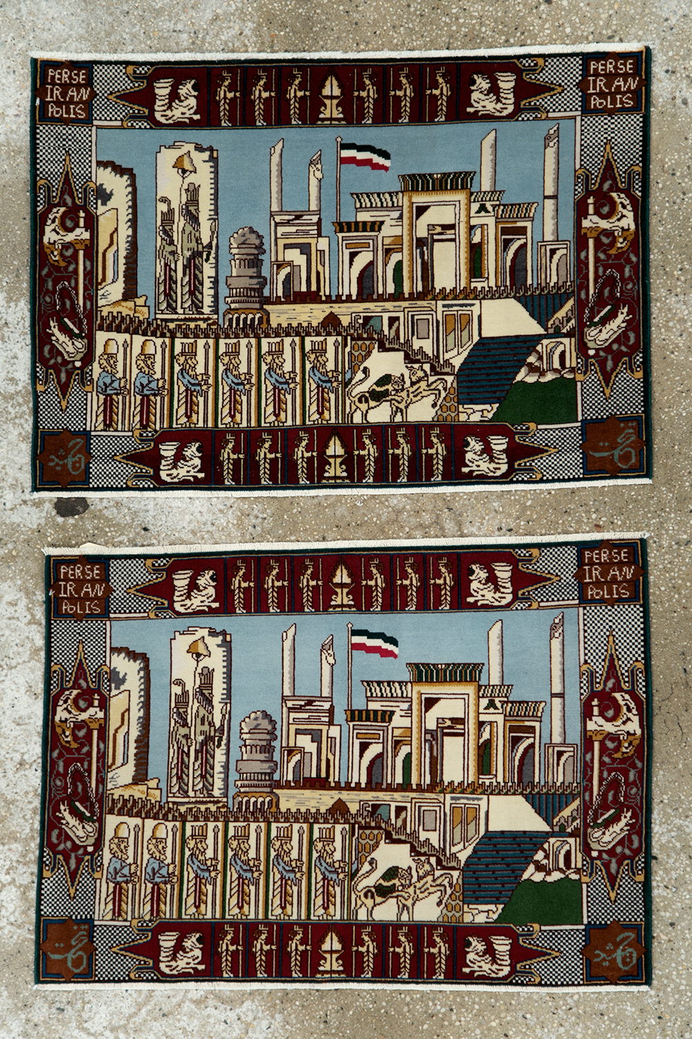 Vintage Persian Tabriz Pictorial Rug (Pair: 2 of 2), No.28164 - Gss