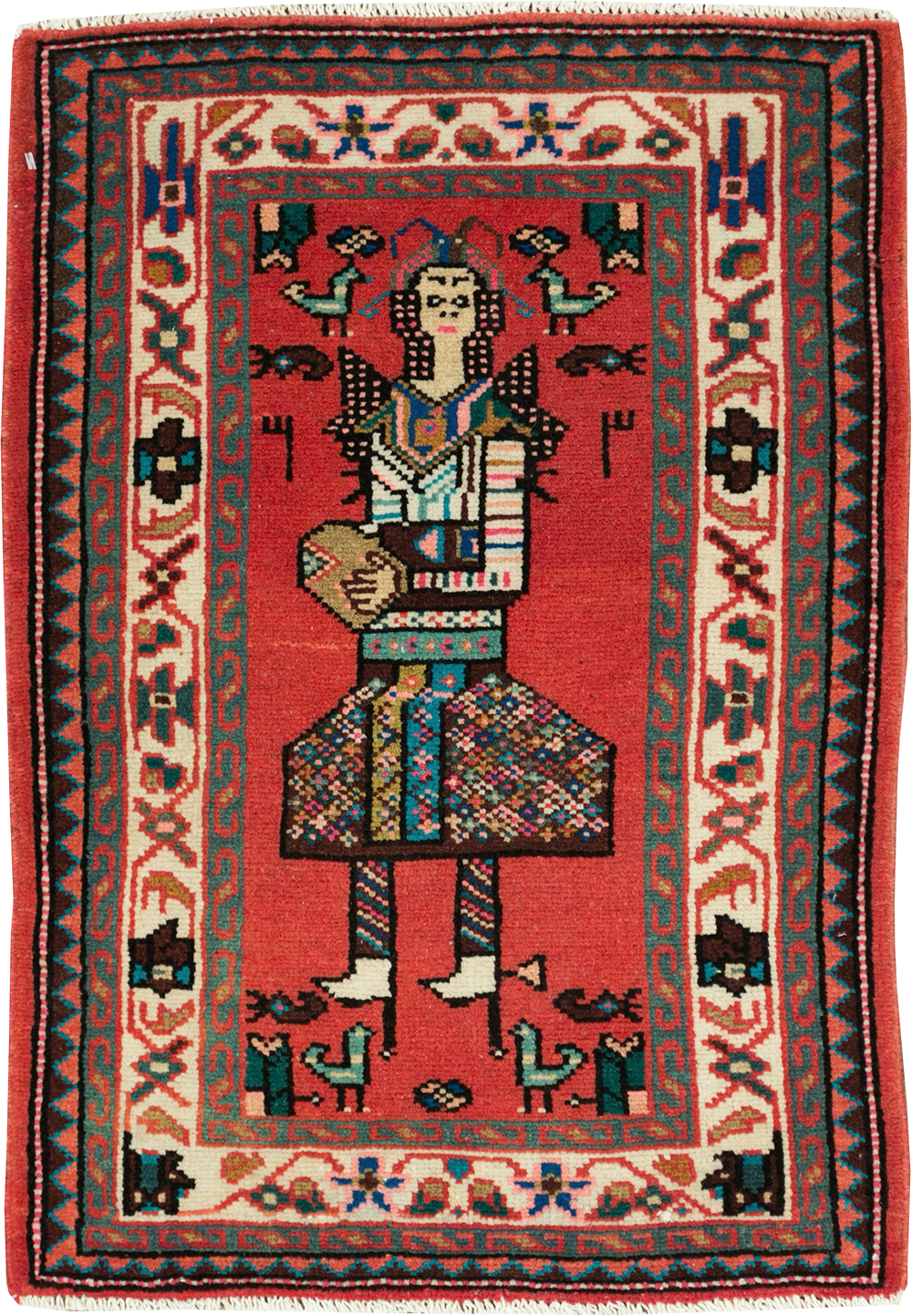 Vintage Persian Mahal Pictorial Rug (Pair: 1 of 2), No.28165 - Gss