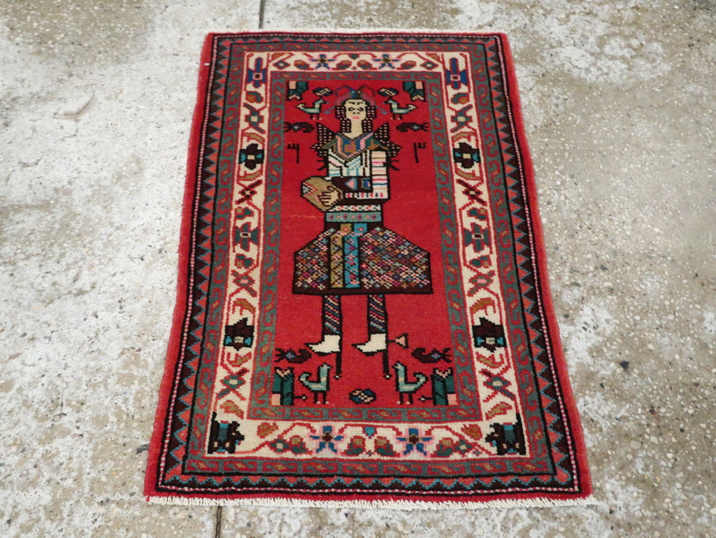 Vintage Persian Mahal Pictorial Rug (Pair: 1 of 2), No.28165 - Gss