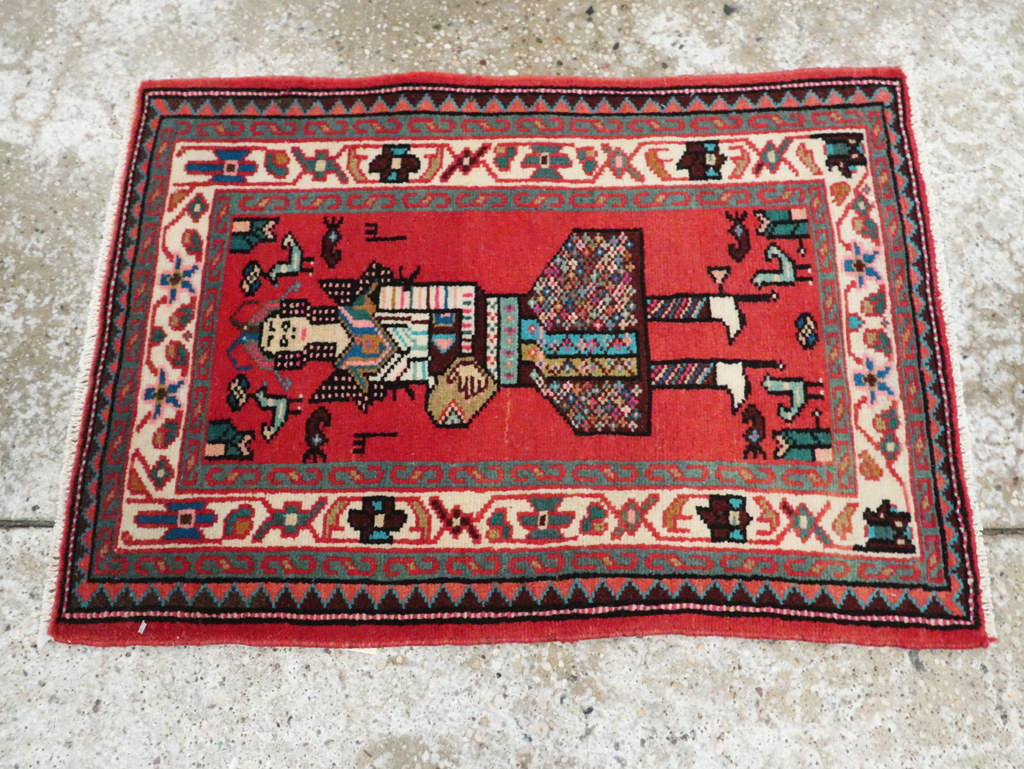 Vintage Persian Mahal Pictorial Rug (Pair: 1 of 2), No.28165 - Gss