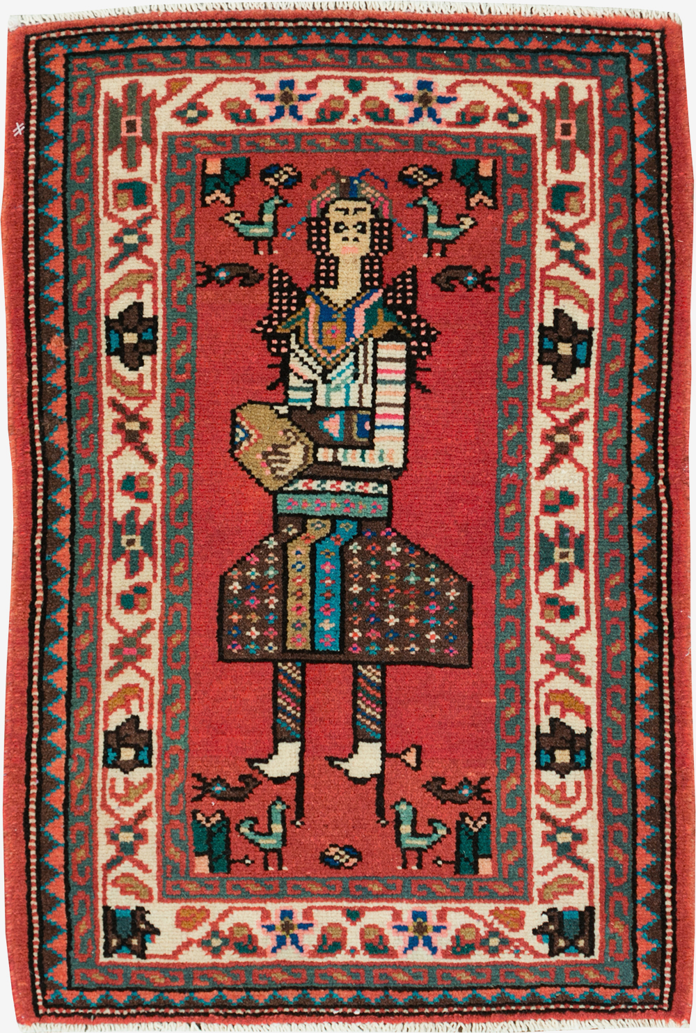 Vintage Persian Mahal Pictorial Rug (Pair: 2 of 2), No.28166 - Gss