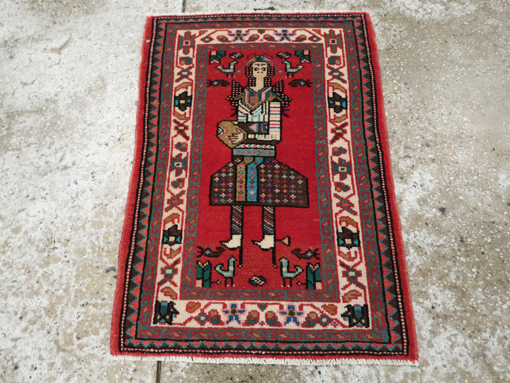 Vintage Persian Mahal Pictorial Rug (Pair: 2 of 2), No.28166 - Gss