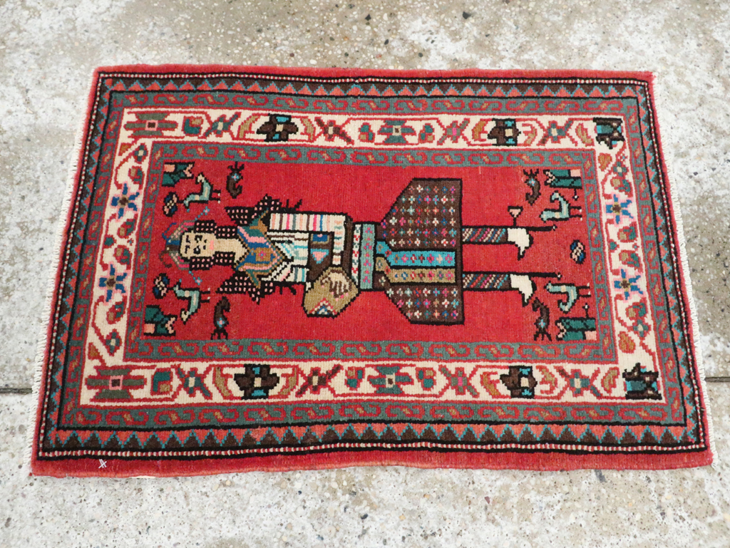 Vintage Persian Mahal Pictorial Rug (Pair: 2 of 2), No.28166 - Gss