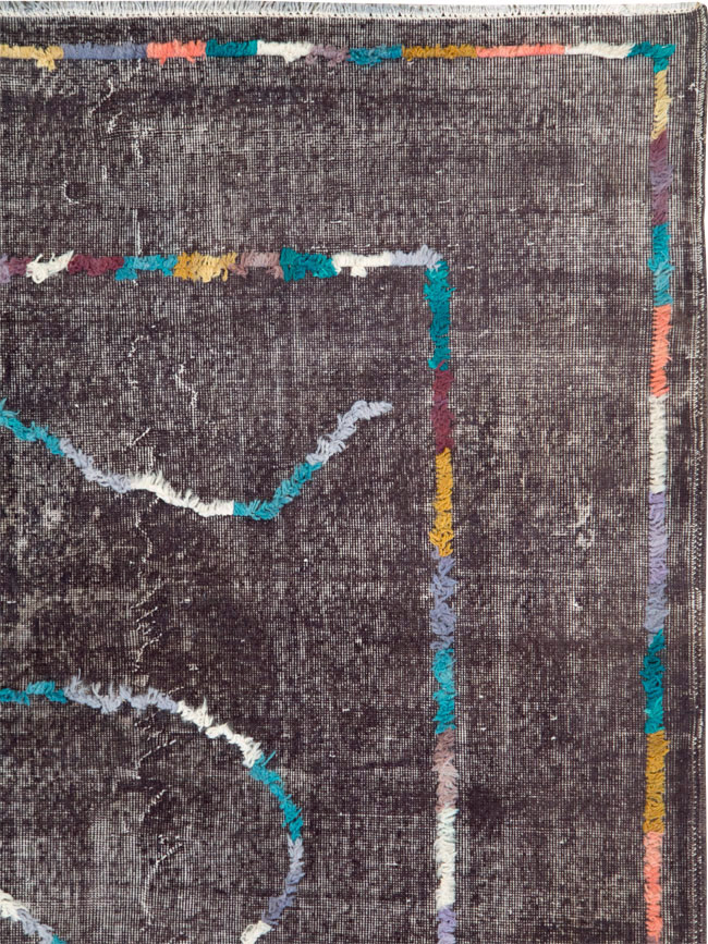 Modern Turkish Anatolian Distressed Room Size Carpet, No.28167 - Gss