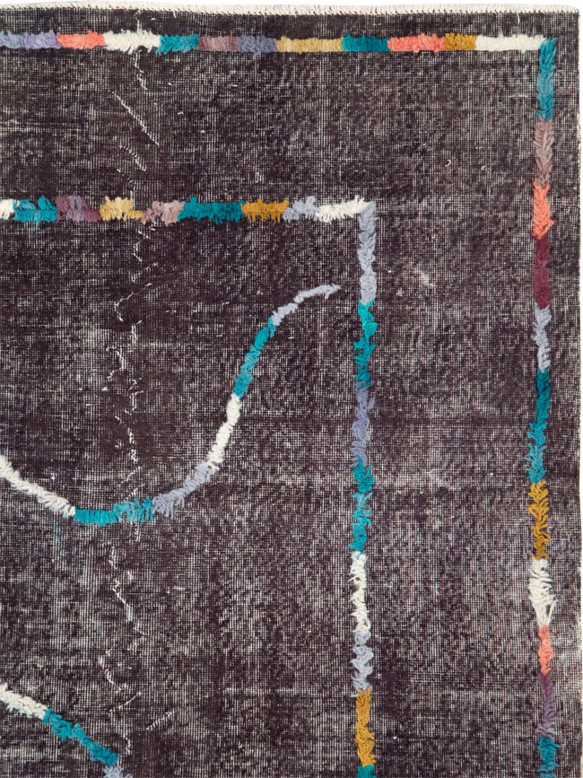 Modern Turkish Anatolian Distressed Room Size Carpet, No.28167 - Gss