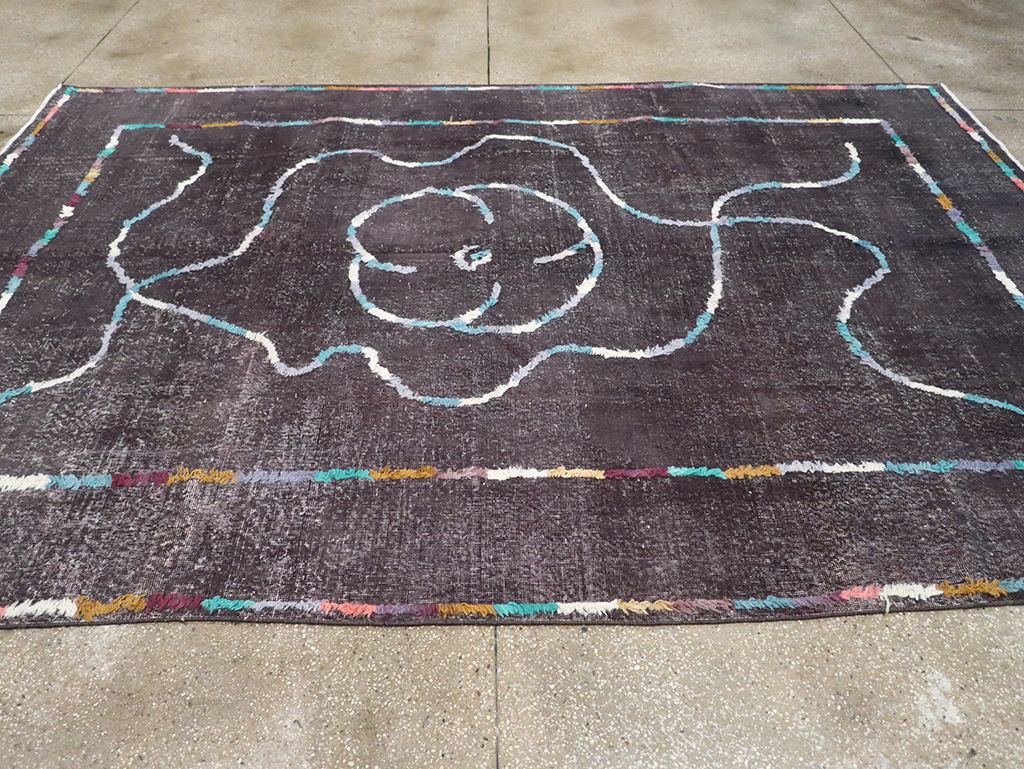 Modern Turkish Anatolian Distressed Room Size Carpet, No.28167 - Gss