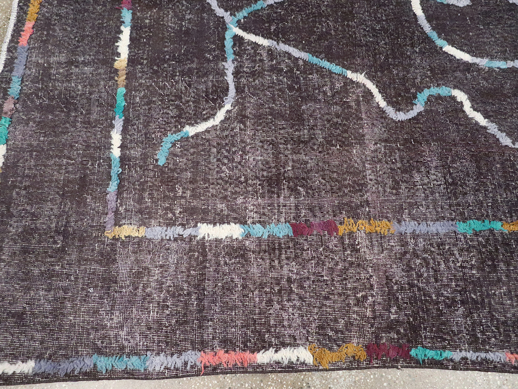 Modern Turkish Anatolian Distressed Room Size Carpet, No.28167 - Gss