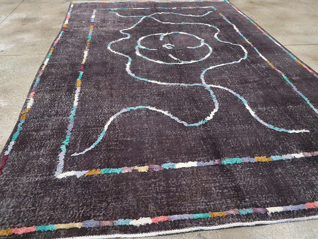 Modern Turkish Anatolian Distressed Room Size Carpet, No.28167 - Gss