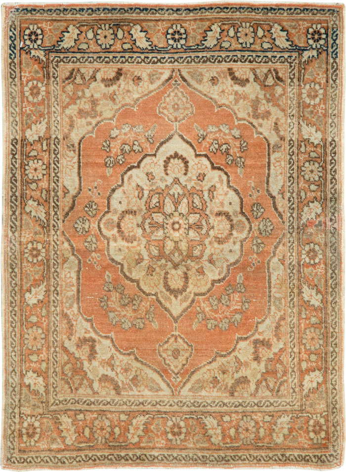 Vintage Persian Tabriz Throw Rug, No.28172 - Gss