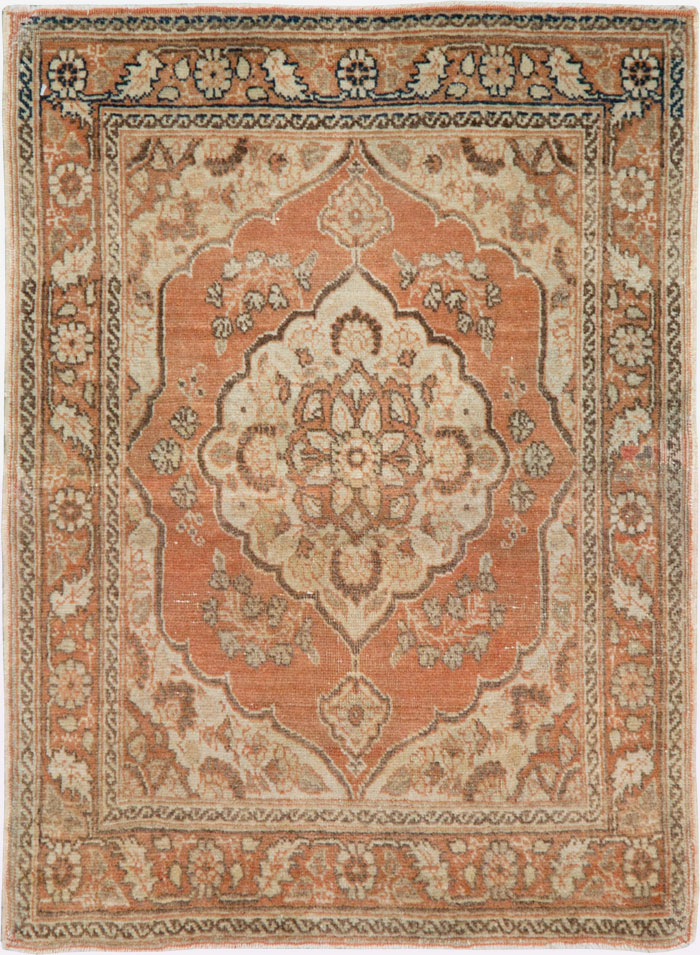 Vintage Persian Tabriz Throw Rug, No.28172 - Gss