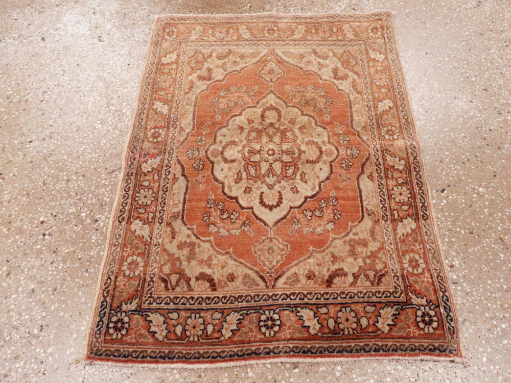 Vintage Persian Tabriz Throw Rug, No.28172 - Gss
