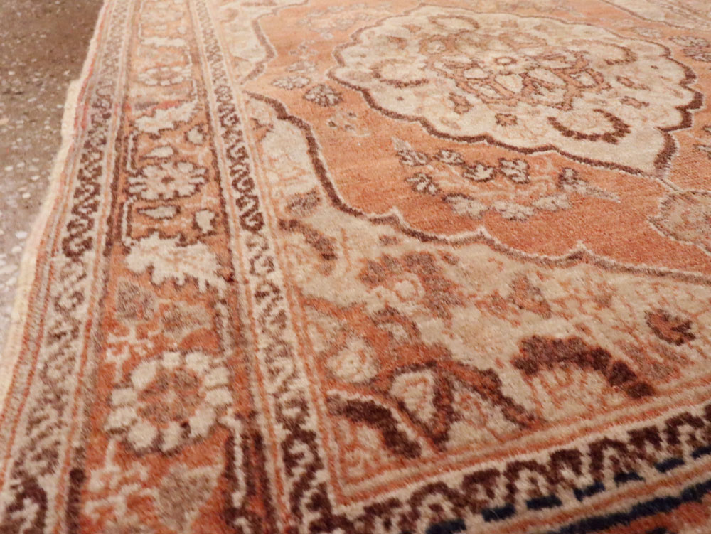 Vintage Persian Tabriz Throw Rug, No.28172 - Gss