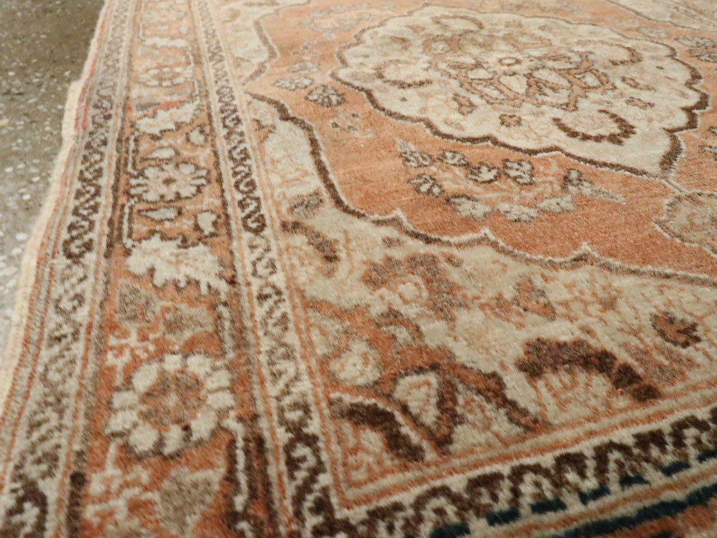 Vintage Persian Tabriz Throw Rug, No.28172 - Gss