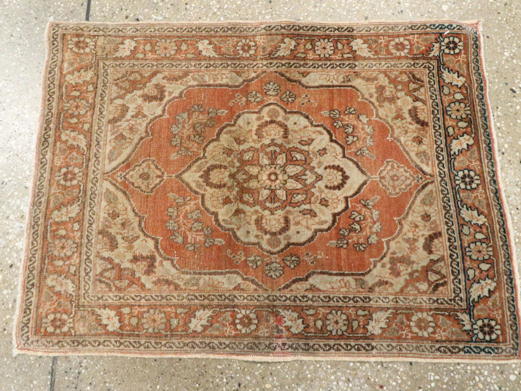 Vintage Persian Tabriz Throw Rug, No.28172 - Gss