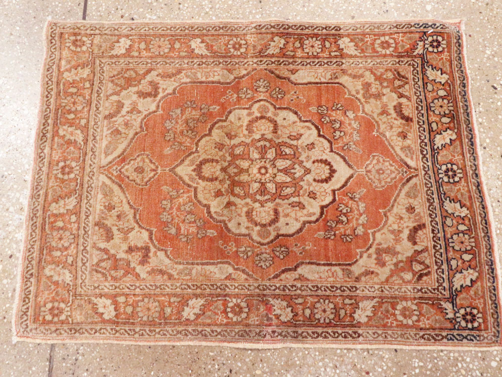 Vintage Persian Tabriz Throw Rug, No.28172 - Gss