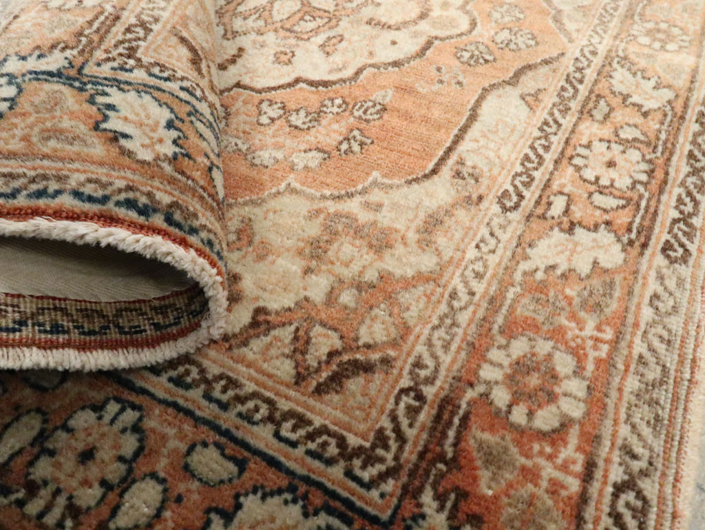 Vintage Persian Tabriz Throw Rug, No.28172 - Gss