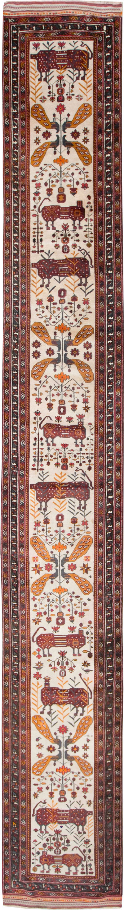 Vintage Persian Qashqai Runner, No.28183 - Gss